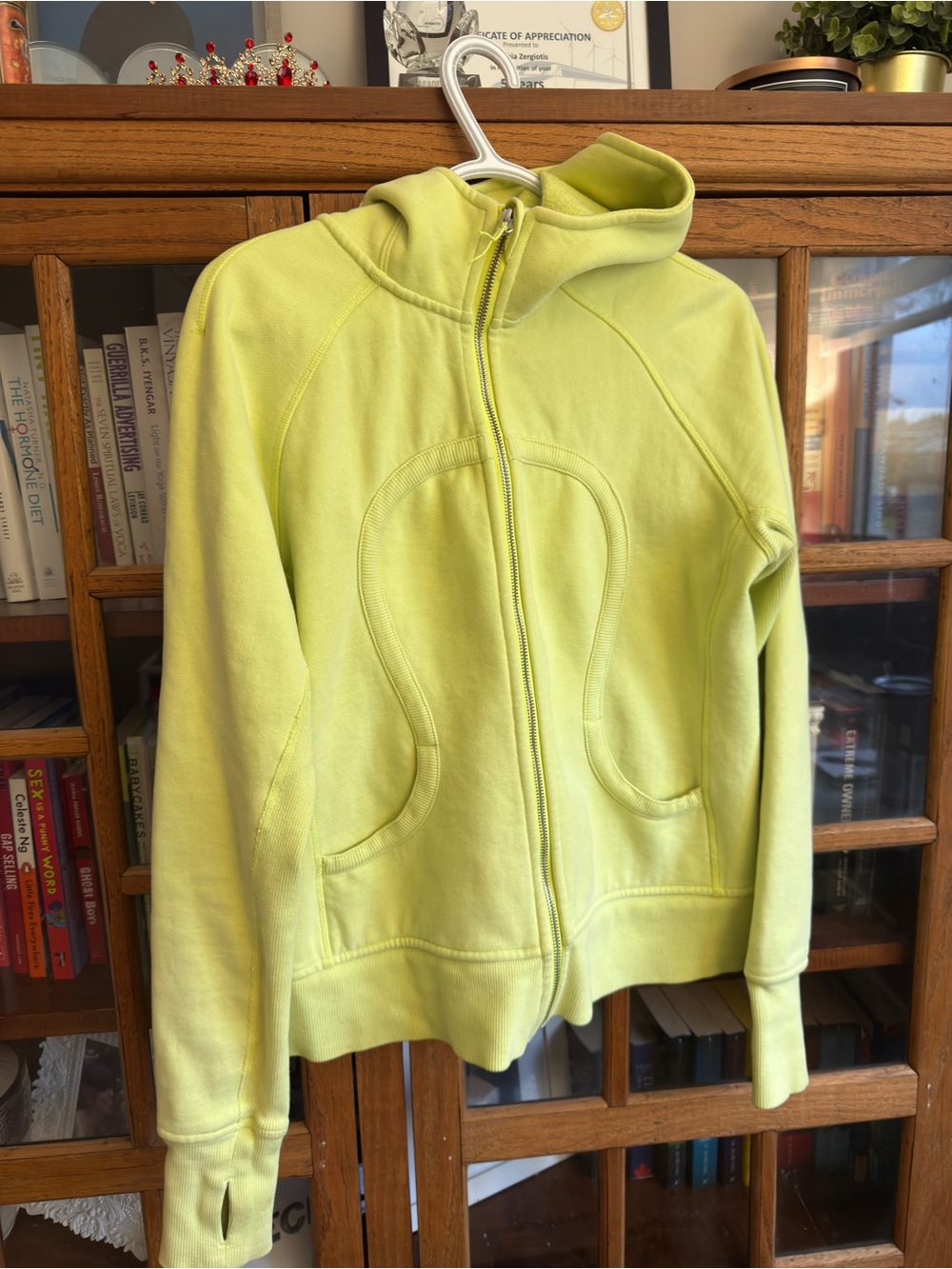 Vintage Lululemon Lime Green Full Zip Hoodie Size 12